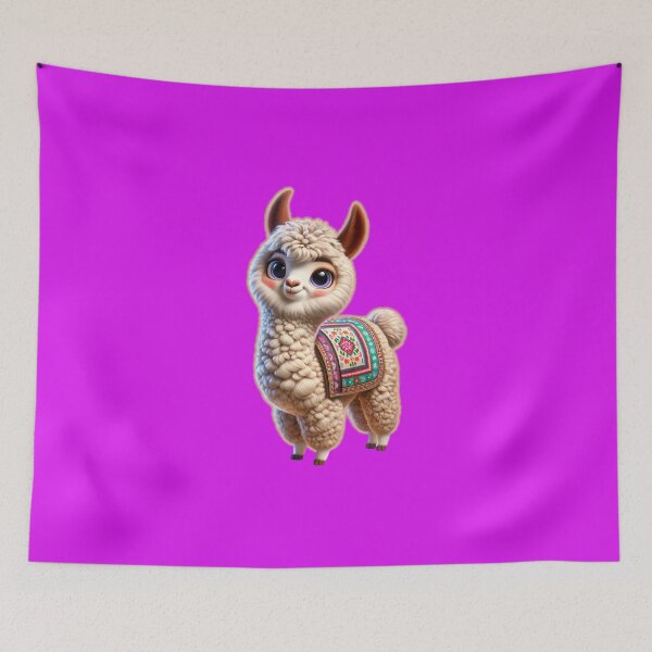 Item preview, Cute and adorable Llama or Alpaca with Peruvian rug on the back. No. 1 designed and sold by Nathalymx.