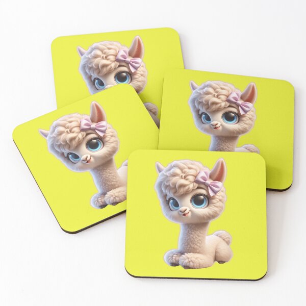 Item preview, Copy of Cute and adorable Llama or Alpaca with a pink bow. designed and sold by Nathalymx.