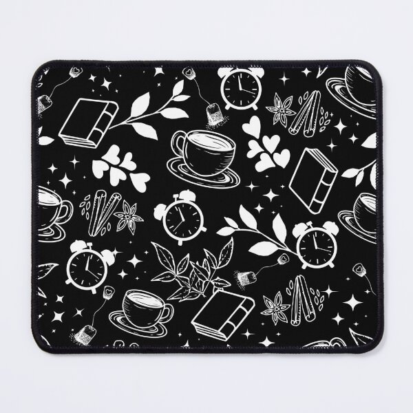 Item preview, tea time or coffee time cute pattern for tea lover or coffee and book reader black and white designed and sold by DesignYourWaystore.
