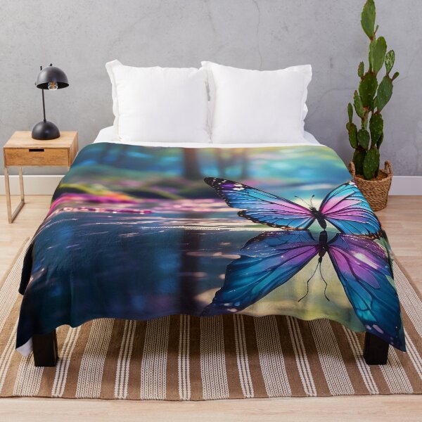 Item preview, Ethereal Butterfly Reflection in Enchanted Forest Dreamscape designed and sold by ArtComixHaven.