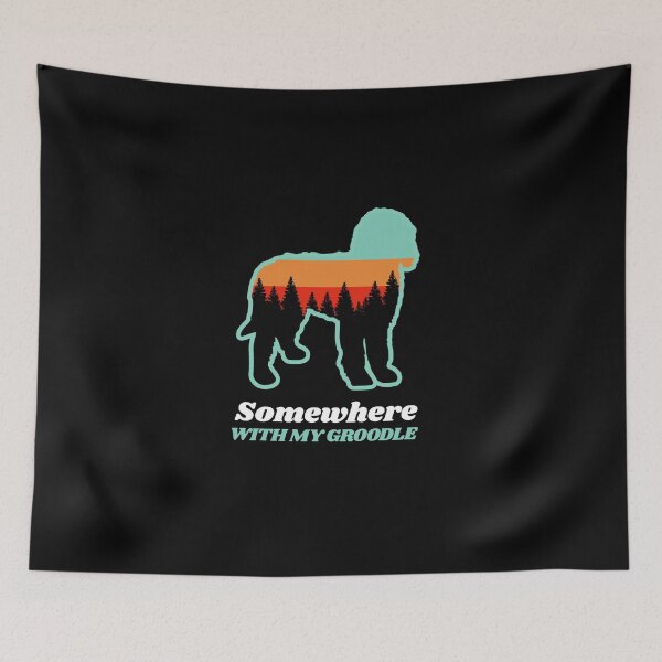 Item preview, Somewhere With My Groodle Vintage Hiking Camping Gift designed and sold by Guarddogdrive.