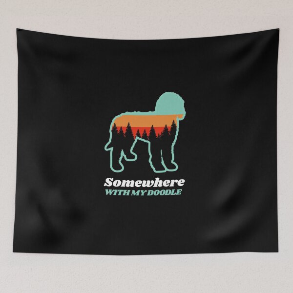 Item preview, Somewhere With My Doodle Vintage Hiking Camping Gift designed and sold by Guarddogdrive.