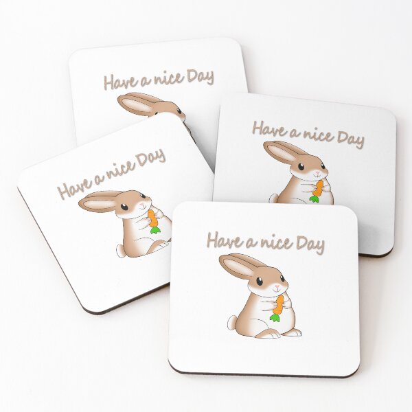 Item preview, Have a nice day bunny eating carrot designed and sold by ErMa-Designs.