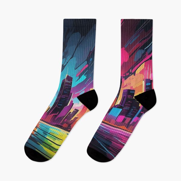 Item preview, Sunset Symphony: Urban Dreamscape in Watercolor Hues designed and sold by ArtComixHaven.