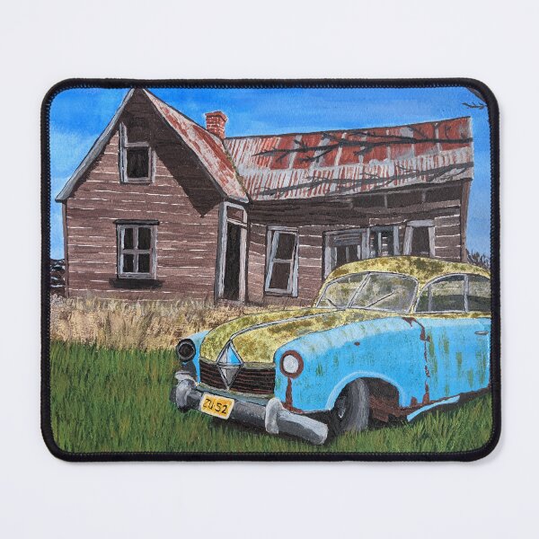 Item preview, Derelict House with Abandoned Classic Car designed and sold by bethanyivy.
