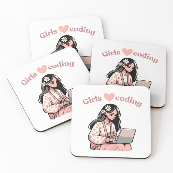 Item preview, Cute Girl Coding designed and sold by kozykai.