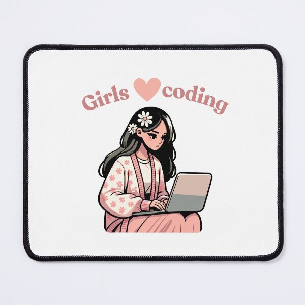 Item preview, Cute Girl Coding designed and sold by kozykai.