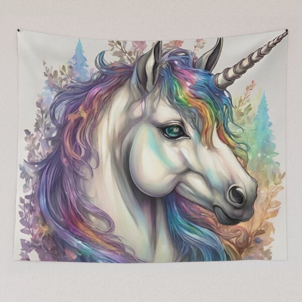 Item preview, Cute Unicorn Head, Rainbow Unicorn Art For Unicorn Fans designed and sold by haRexia.