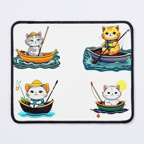 Item preview, Cutest Cats Fishing In A Boat - Cat Sticker Set Set of 4 designed and sold by Earth Nature Creations.