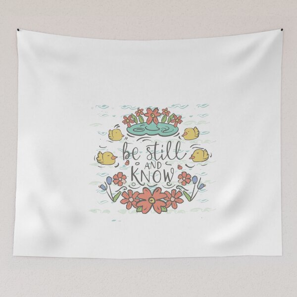 Item preview, Be Still and Know: Serene Duck Pond Illustration designed and sold by HahaHandlesHub.