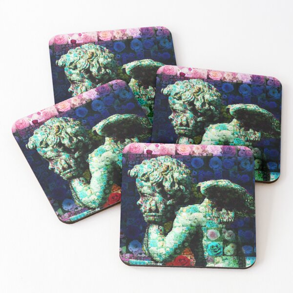Item preview, Thinking Angel Statue recreated as Flower Mosaic Style   designed and sold by simplysign.
