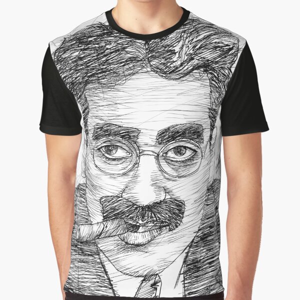 Vista previa del artículo con la obra «Retrato en tinta de GROUCHO MARX .2», diseñado y vendido por lautir.