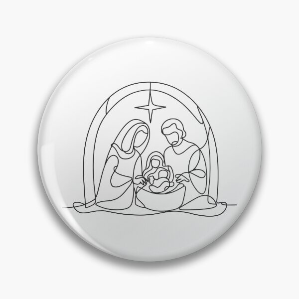 Item preview, Jesus Birth Line Art: Nativity Scene Minimalist Illustration designed and sold by HahaHandlesHub.