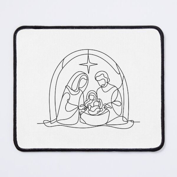 Item preview, Jesus Birth Line Art: Nativity Scene Minimalist Illustration designed and sold by HahaHandlesHub.