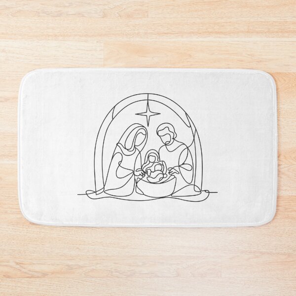 Item preview, Jesus Birth Line Art: Nativity Scene Minimalist Illustration designed and sold by HahaHandlesHub.
