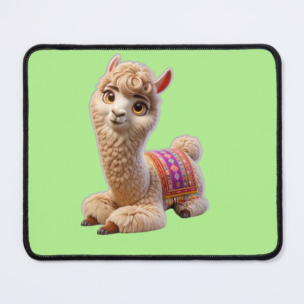 Artikelvorschau, Niedliches und entzückendes Lama oder Alpaka mit peruanischem Teppich auf der Rückseite. Nr. 2 entworfen und verkauft von Nathalymx.