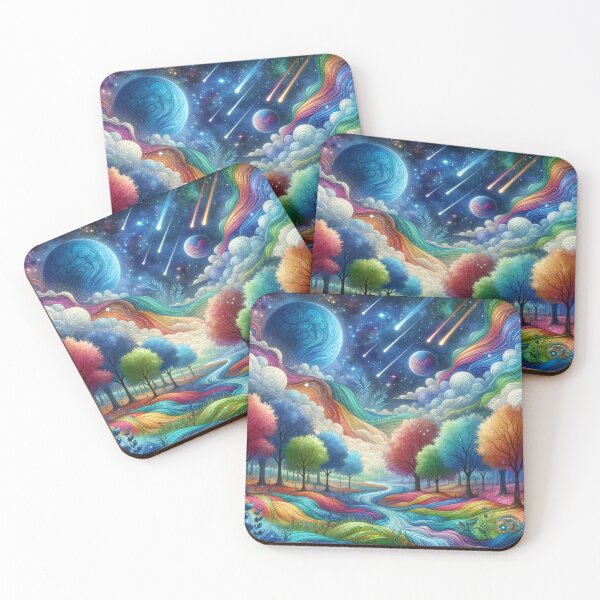 Item preview, Cosmic Harmony: Nature's Palette Unfolds Under Starlight Cascade designed and sold by ArtComixHaven.