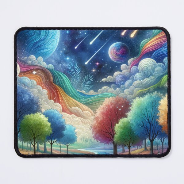 Item preview, Cosmic Harmony: Nature's Palette Unfolds Under Starlight Cascade designed and sold by ArtComixHaven.