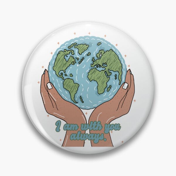 Item preview, I am With You Always: World Map Christian Illustration designed and sold by HahaHandlesHub.