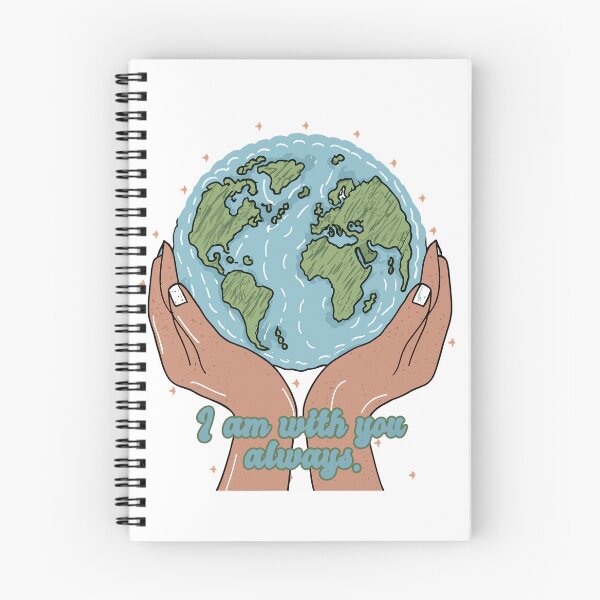 Item preview, I am With You Always: World Map Christian Illustration designed and sold by HahaHandlesHub.