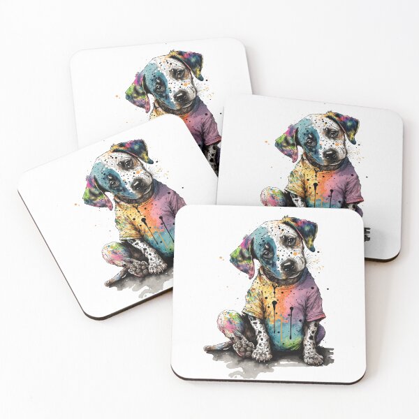 Item preview, Dog I in splashed paint effect designed and sold by Jerhus.