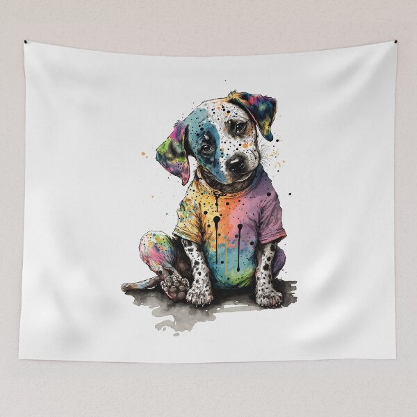 Item preview, Dog I in splashed paint effect designed and sold by Jerhus.