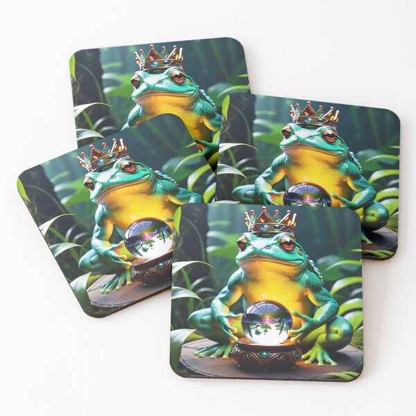 Item preview, Frog king with magic crystal ball in the forest designed and sold by rafo.