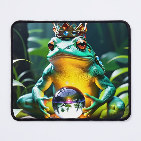 Item preview, Frog king with magic crystal ball in the forest designed and sold by rafo.