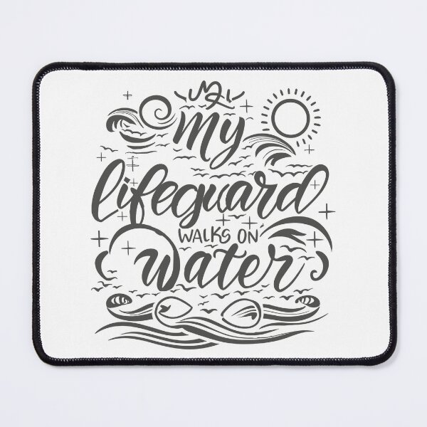 Item preview, My Lifeguard Walks on Water: Faith Beach Vibes Illustration designed and sold by HahaHandlesHub.