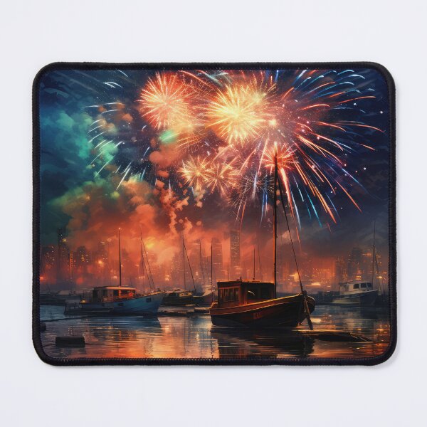Item preview, Happy New Year Boat on the Water 01 designed and sold by Cilea Sabie.