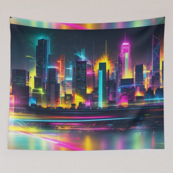 Item preview, Cosmic Clarity: A Neon Dream of Urban Infinity designed and sold by ArtComixHaven.