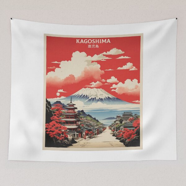 Item preview, Kagoshima Japan Vintage Poster Tourism designed and sold by TravelersGems.