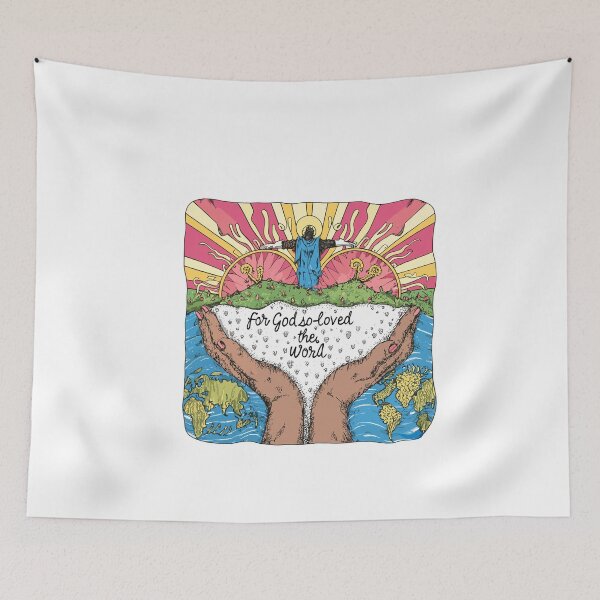 Item preview, For God so Loved the World: Christian Love Illustration designed and sold by HahaHandlesHub.