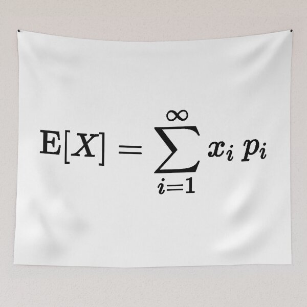 Item preview, expectation value of random variable, math, probability and statistics designed and sold by NoetherSym.