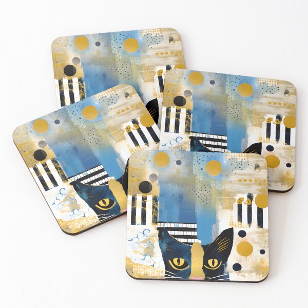 Item preview, Cool Hiding Black Cat on Abstract Background designed and sold by Miriam-Feyga Bunimovich.