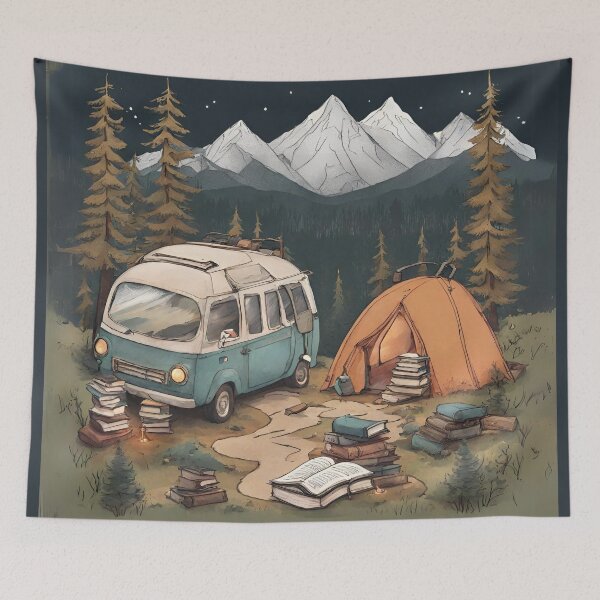 Item preview, Bookish Camping Van designed and sold by InkDrinker23.