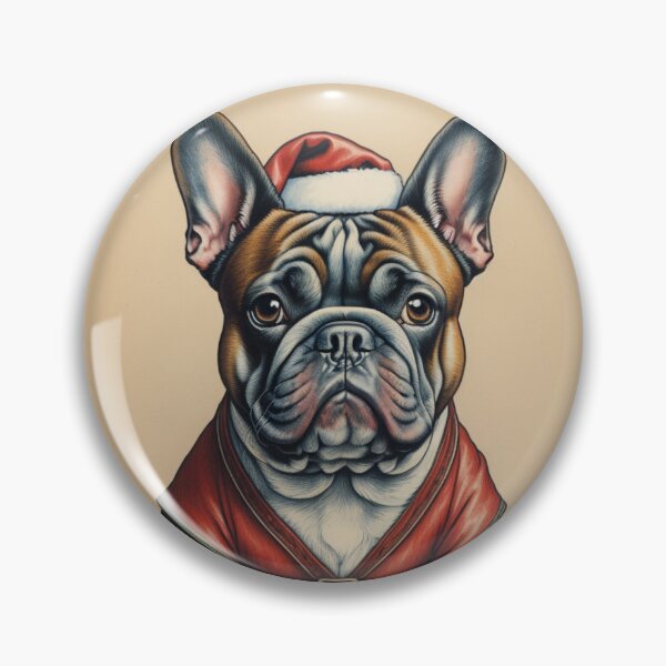 Aperçu de l'œuvre Père Noël bouledogue français créée et vendue par MixedBags.