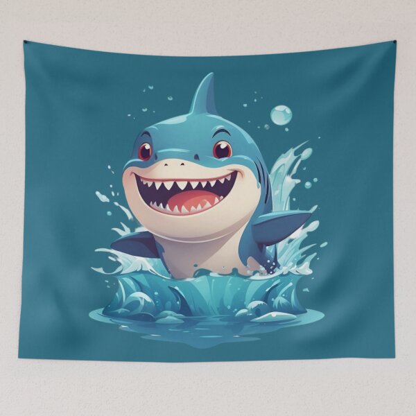 Item preview, Leap of Joy: Smiling Little Shark designed and sold by modernaarte.