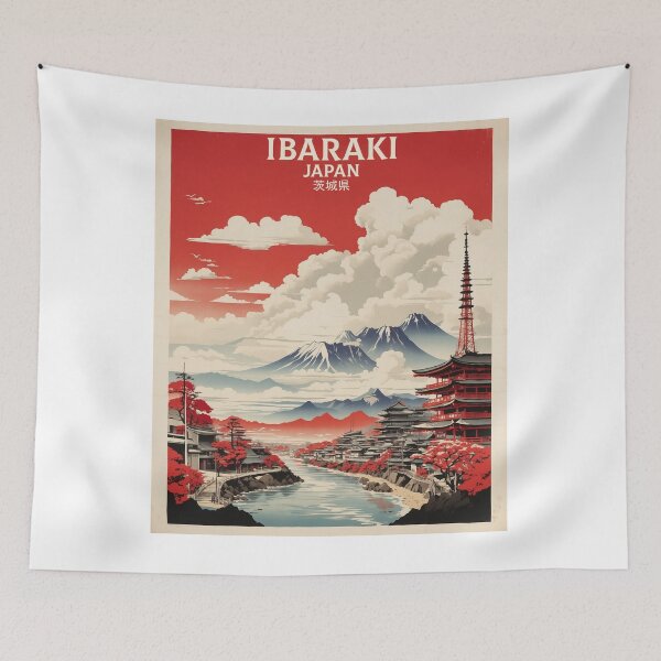 Item preview, Ibaraki Japan Vintage Poster Tourism 2 designed and sold by TravelersGems.