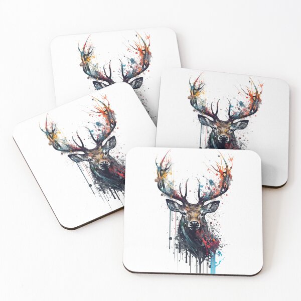 Item preview, Deer I in splattered paint effect designed and sold by Jerhus.