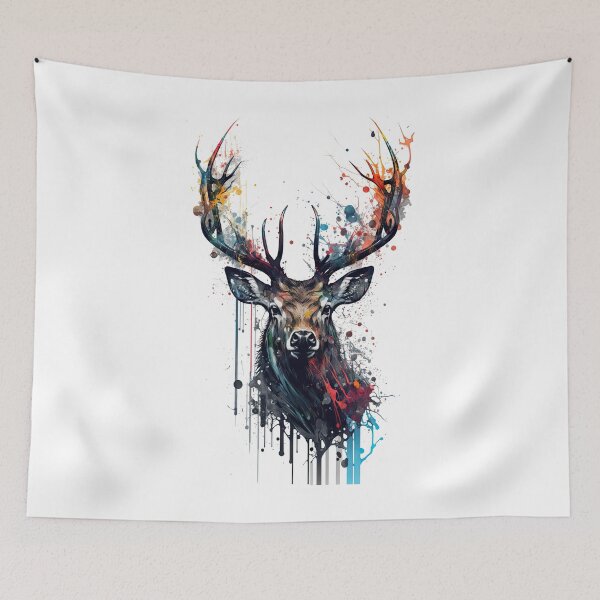 Item preview, Deer I in splattered paint effect designed and sold by Jerhus.