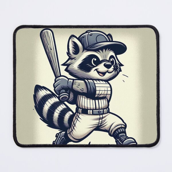 Item preview, Cartoon Raccoon Swinging a Baseball Bat designed and sold by Zestpond.
