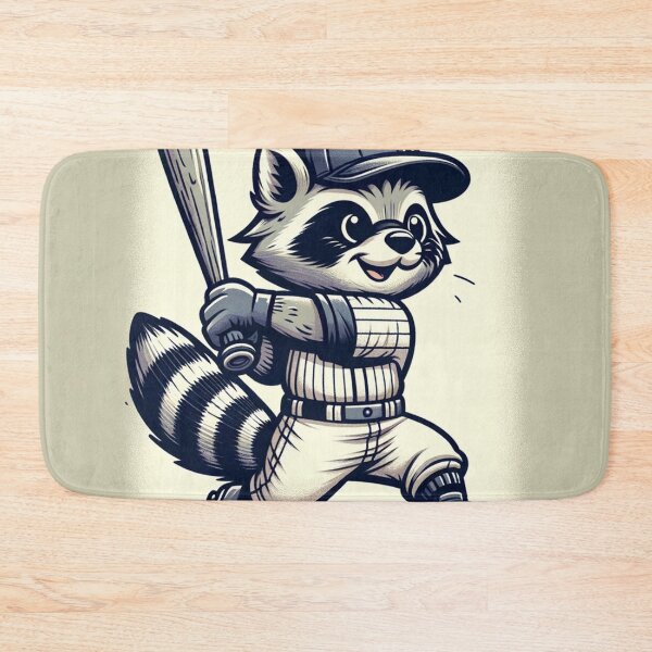 Item preview, Cartoon Raccoon Swinging a Baseball Bat designed and sold by Zestpond.