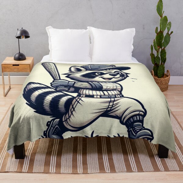 Item preview, Cartoon Raccoon Swinging a Baseball Bat designed and sold by Zestpond.