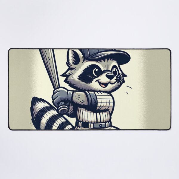 Item preview, Cartoon Raccoon Swinging a Baseball Bat designed and sold by Zestpond.