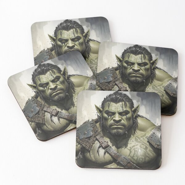 Item preview, A green rugged menacing orc designed and sold by mikaws.