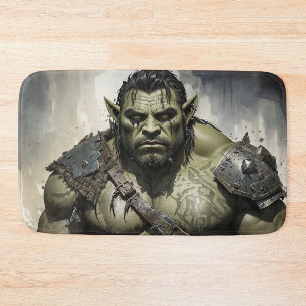 Item preview, A green rugged menacing orc designed and sold by mikaws.