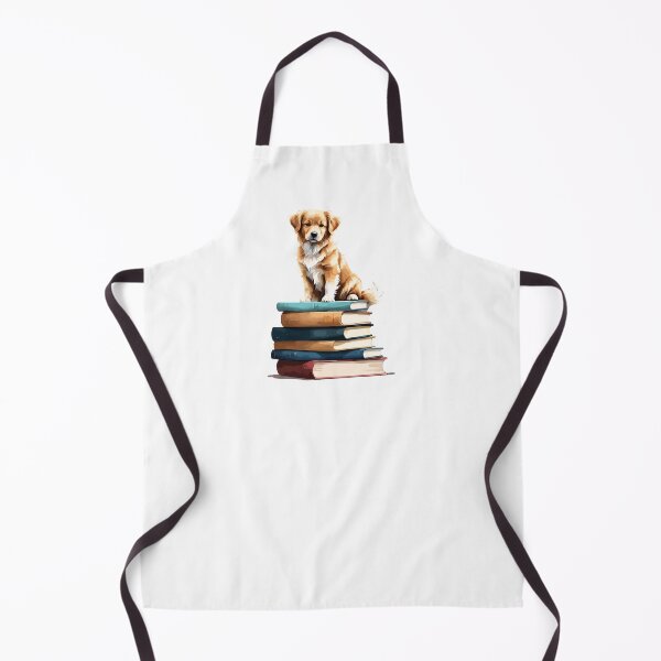 Item preview, Bookworm Pup: Golden Retriever Reading on a Stack of Books designed and sold by cutie1pie1dogs.