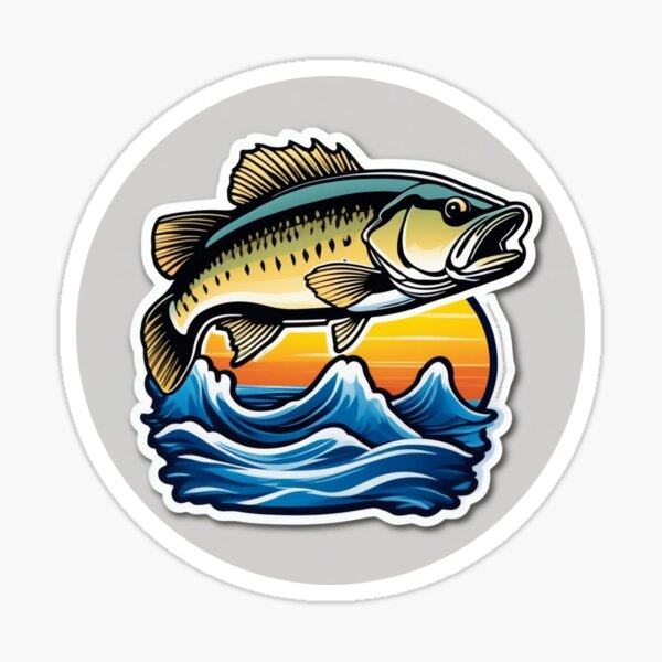 Large Mouth Bass Fish Fishing - 5 Vinyl Sticker - For Car Laptop