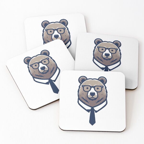 Item preview, minimalist bear in tie glasses designed and sold by Colorful Dreams.